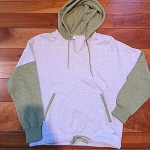 Womens Two-Tone Hoodie - Green and White